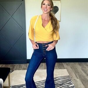 SHEIN Yellow Crop Top